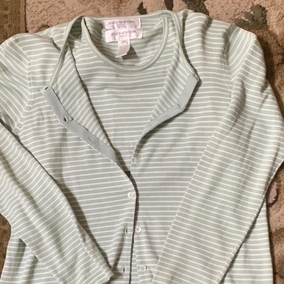 Jones New York Mint Striped Knit Top set - Picture 3 of 4